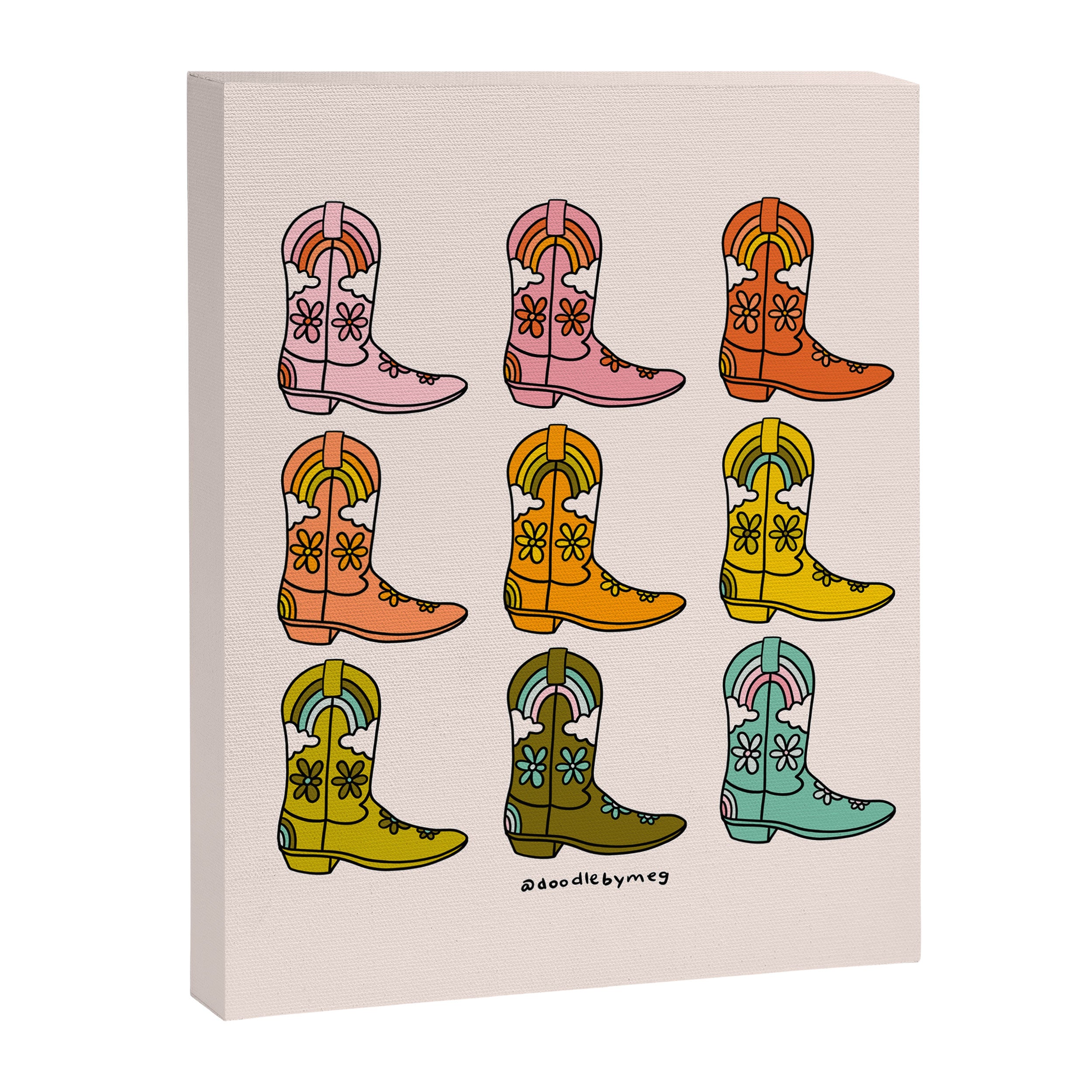 Rainbow Cowboy Boots Canvas Print Gallery Image 8