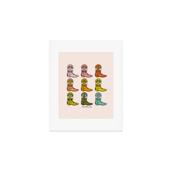 Rainbow Cowboy Boots Art Print Gallery Image 1