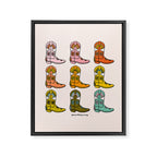 Rainbow Cowboy Boots Framed Canvas Print Gallery Image 8