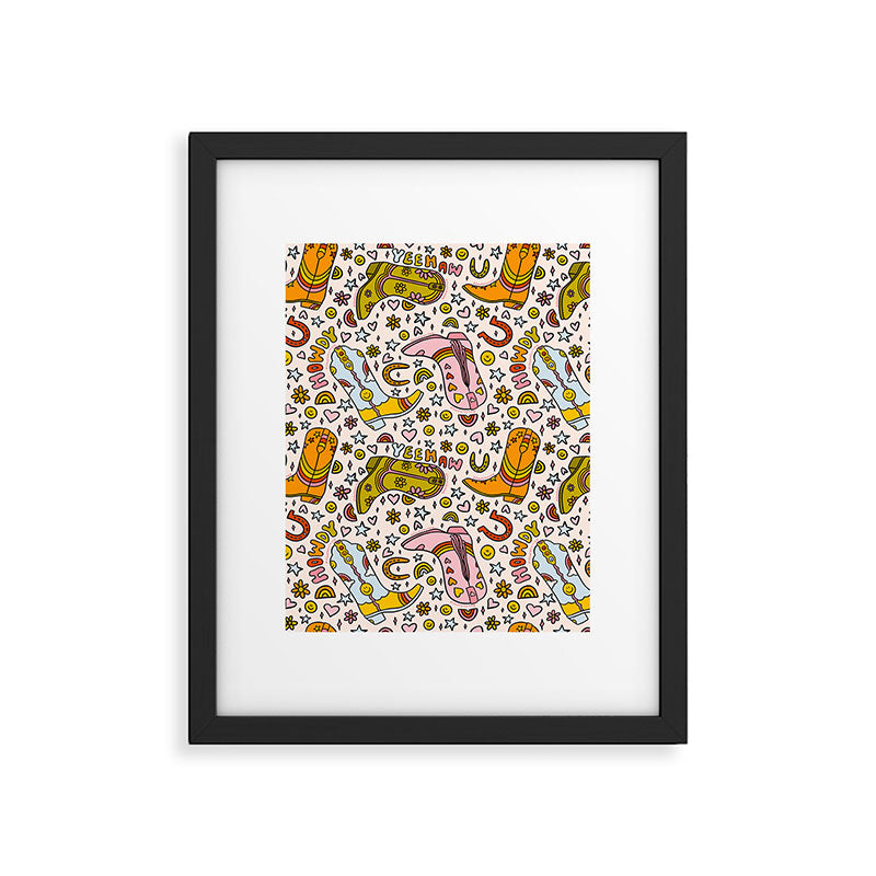 Rainbow Cowboy Boots Print Framed Art Print Gallery Image 6
