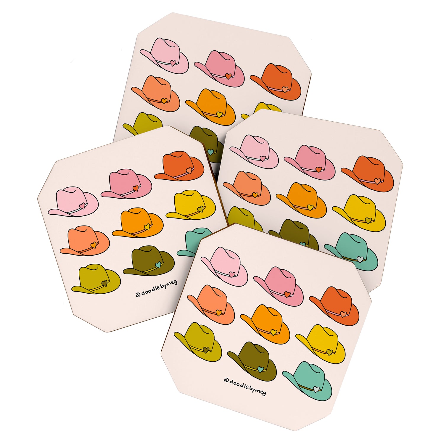 Rainbow Cowboy Hats Coaster Gallery Image 1