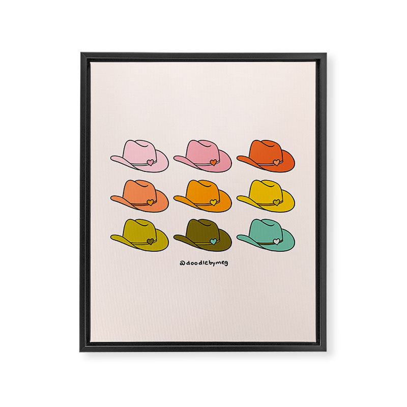 Rainbow Cowboy Hats Framed Canvas Print Gallery Image 8