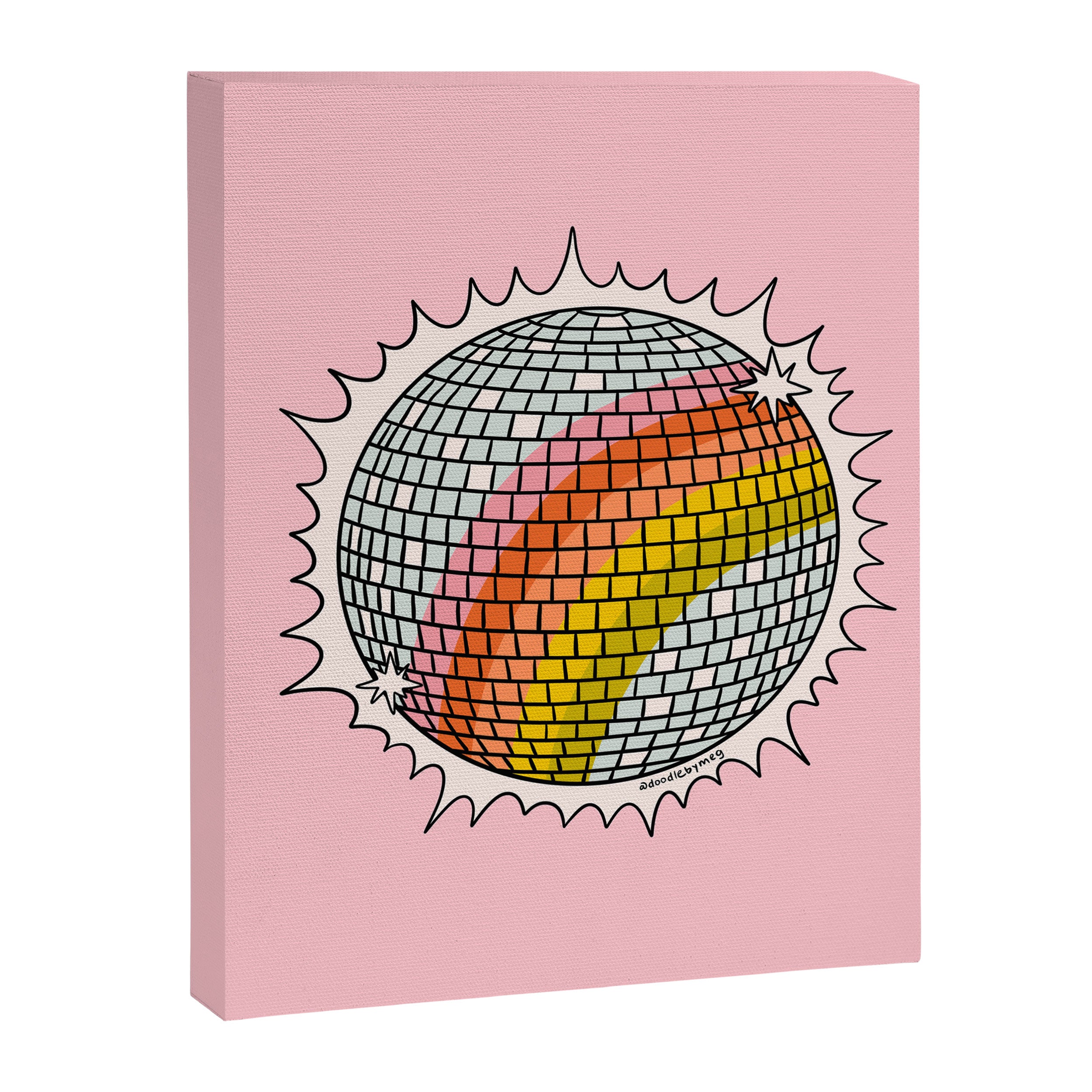 Rainbow Disco Ball Canvas Print Gallery Image 8