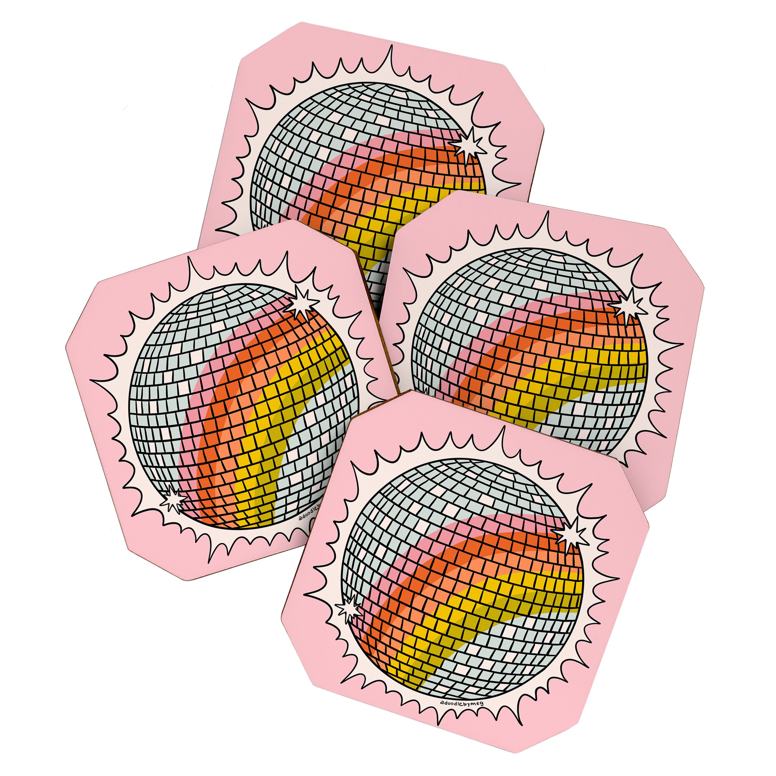 Rainbow Disco Ball Coaster Gallery Image 1