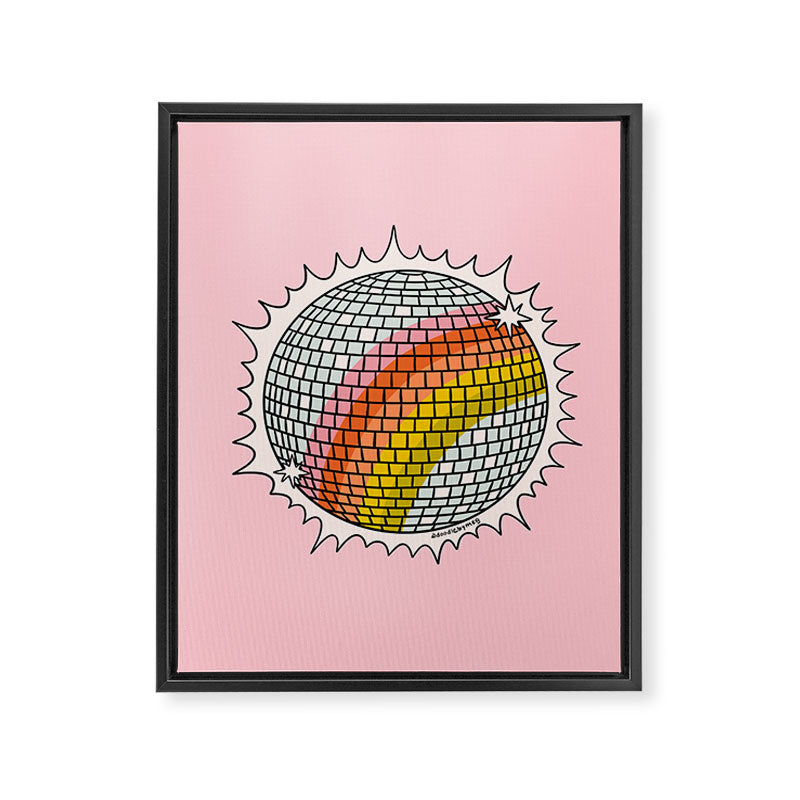 Rainbow Disco Ball Framed Canvas Print Gallery Image 8