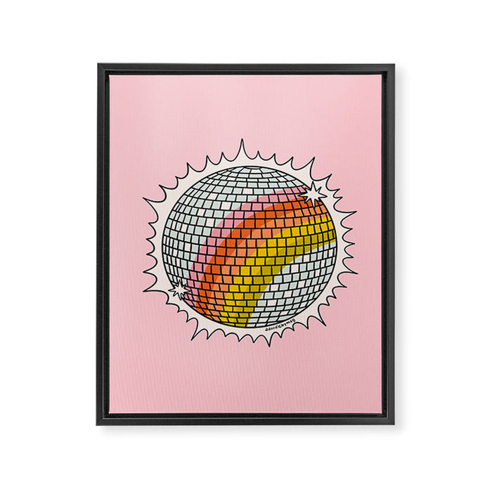 Rainbow Disco Ball Framed Canvas Print Gallery Image 1