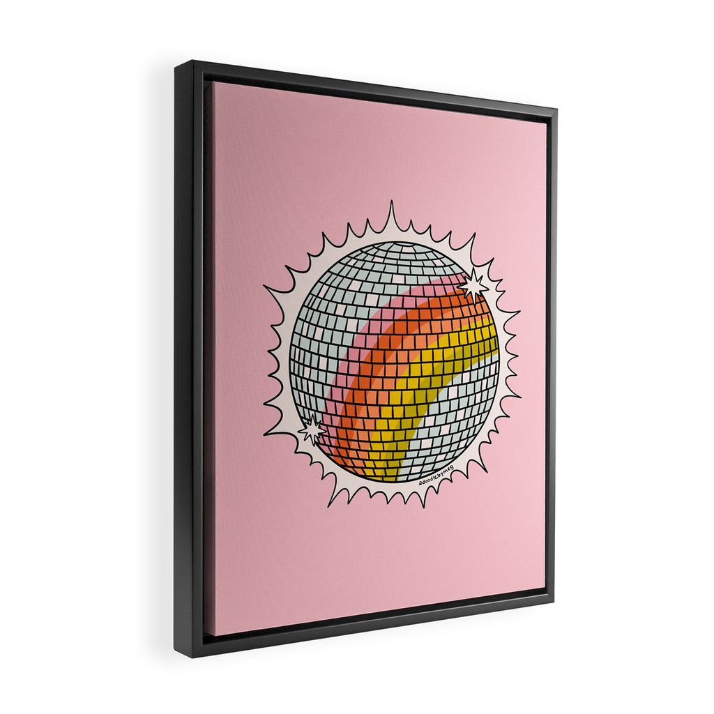 Rainbow Disco Ball Framed Canvas Print Gallery Image 2