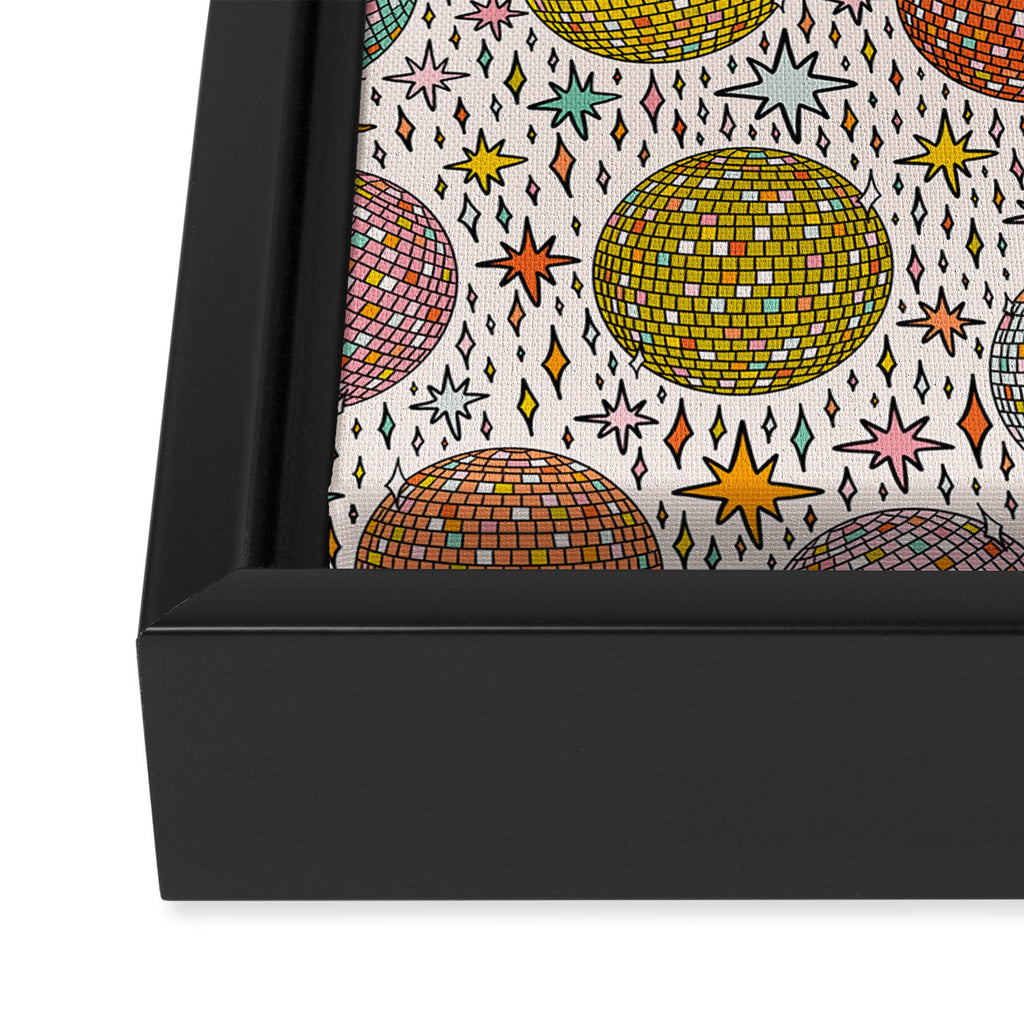 Rainbow Disco Ball Print Framed Canvas Print Gallery Image 3