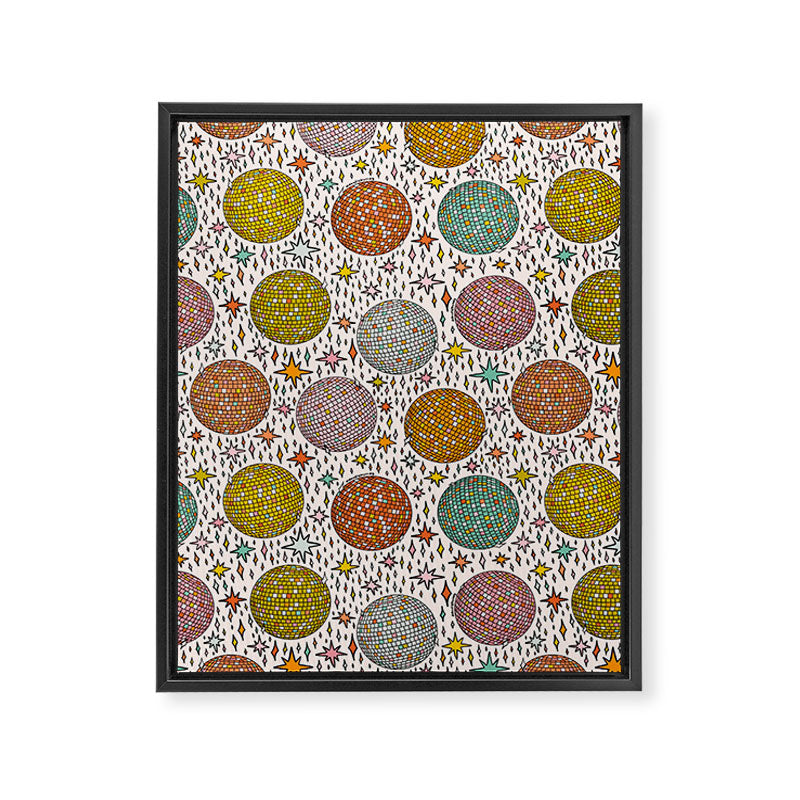 Rainbow Disco Ball Print Framed Canvas Print Gallery Image 8