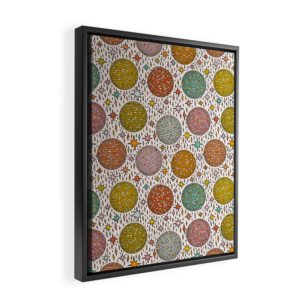 Rainbow Disco Ball Print Framed Canvas Print Gallery Image 2