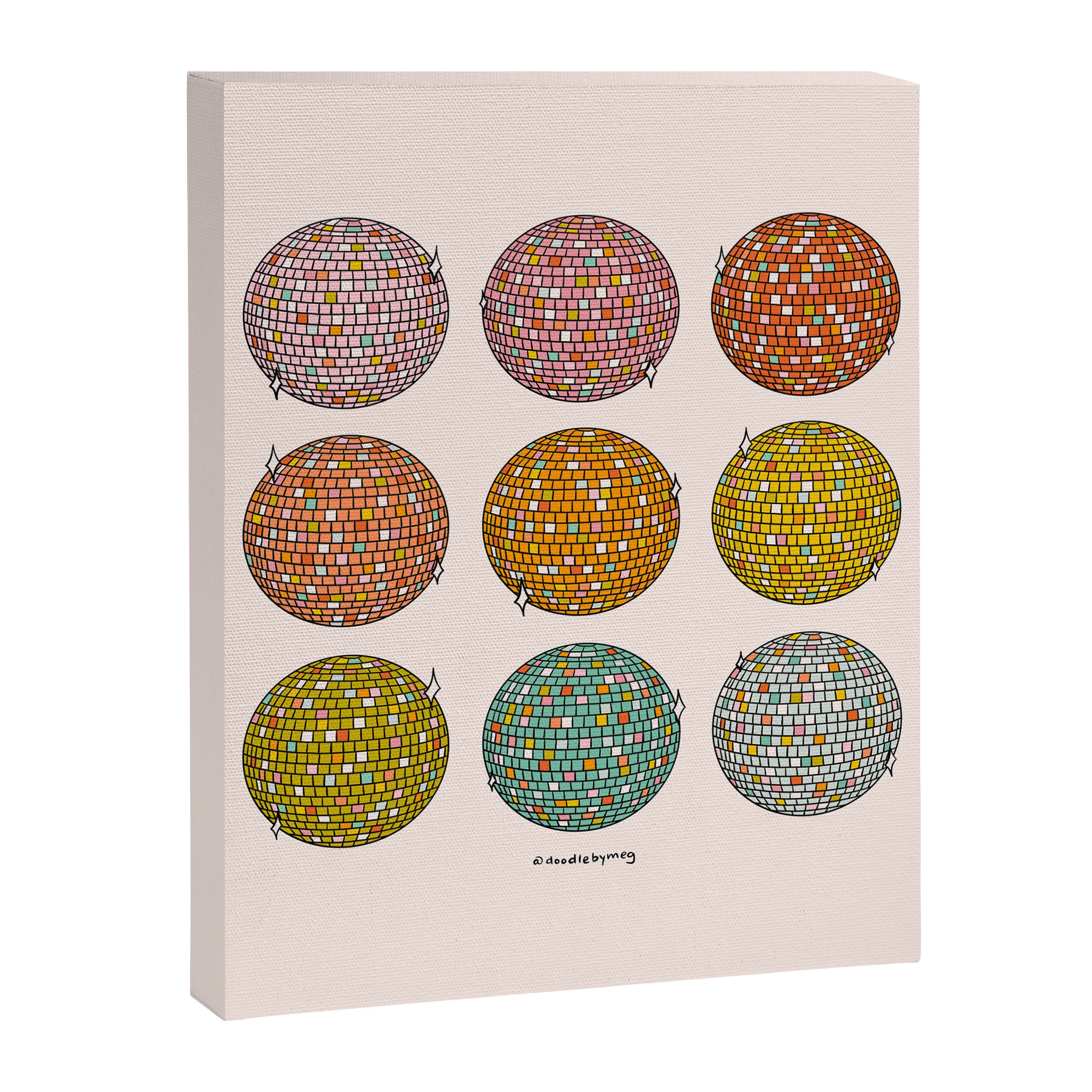 Rainbow Disco Balls Canvas Print Gallery Image 8