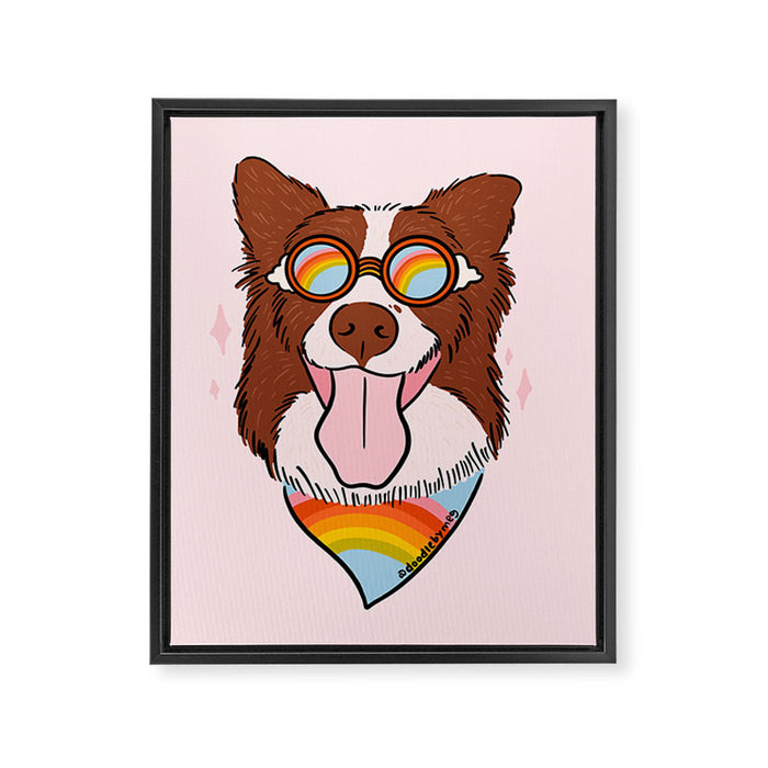 Rainbow Dog Framed Canvas Print Gallery Image 1