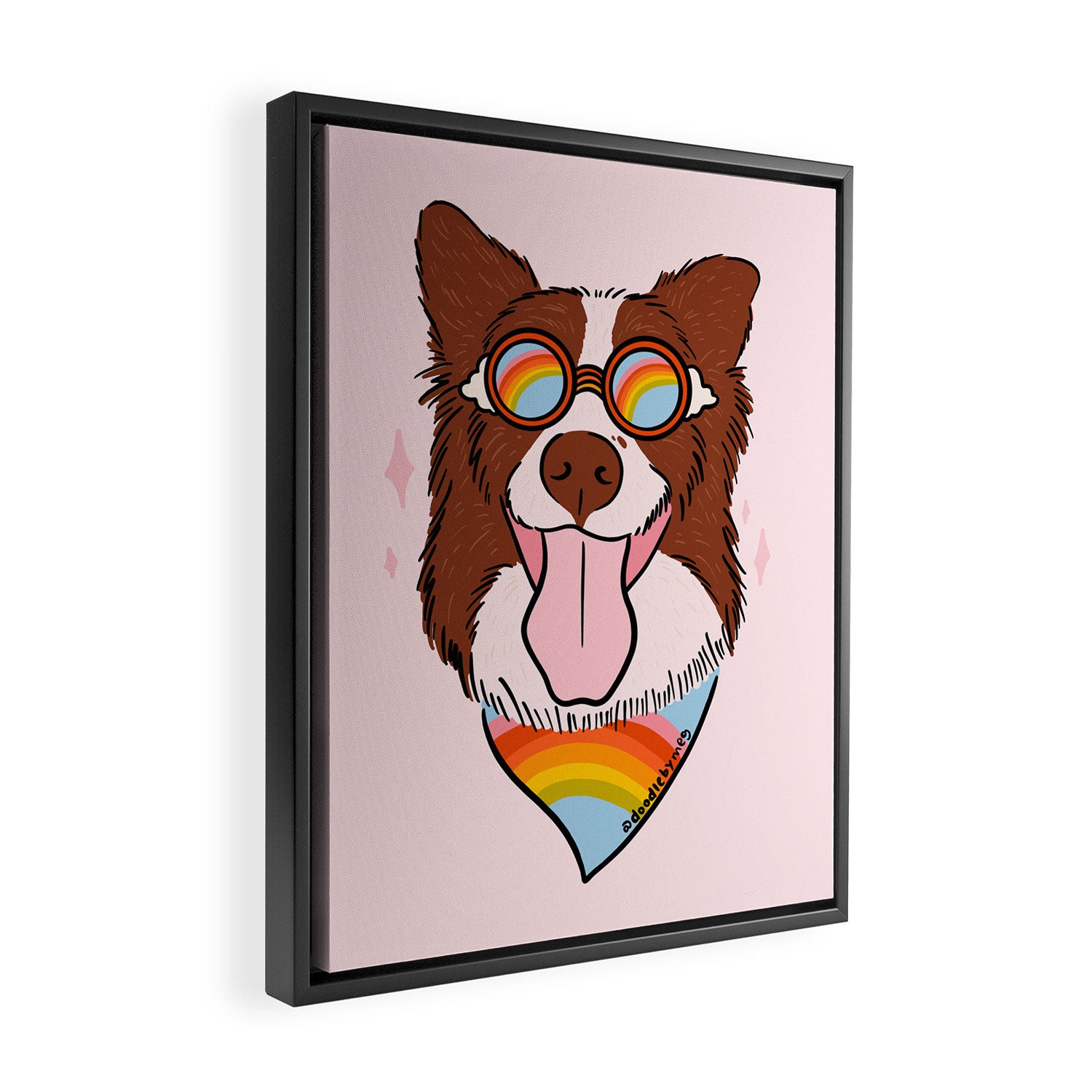 Rainbow Dog Framed Canvas Print Gallery Image 2