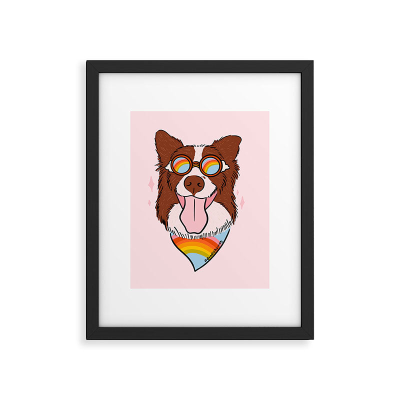 Rainbow Dog Framed Art Print Gallery Image 6