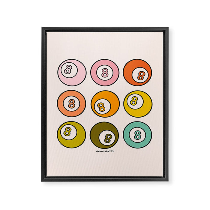 Rainbow Eight Ball Framed Canvas Print Gallery Image 1