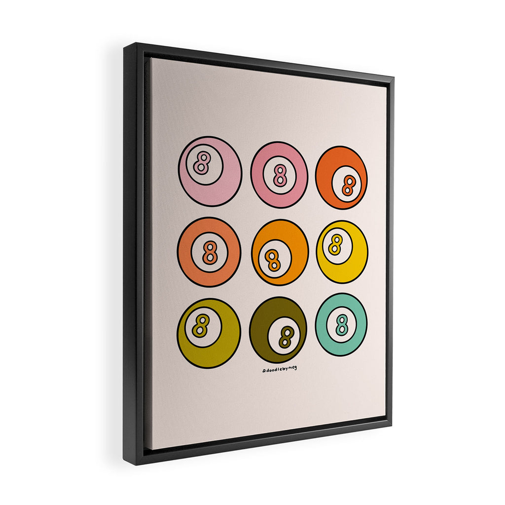 Rainbow Eight Ball Framed Canvas Print Gallery Image 2