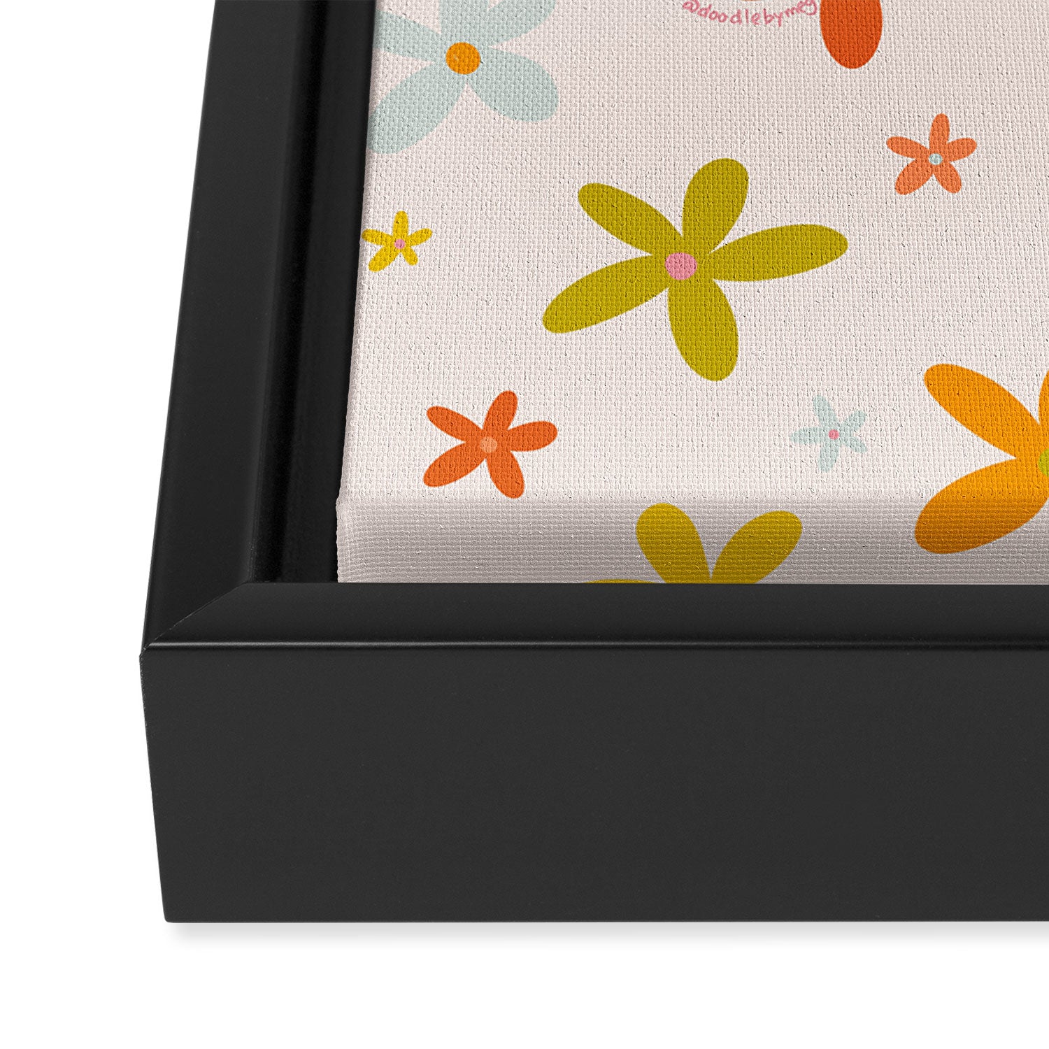 Rainbow Flower Print Framed Canvas Print Gallery Image 3