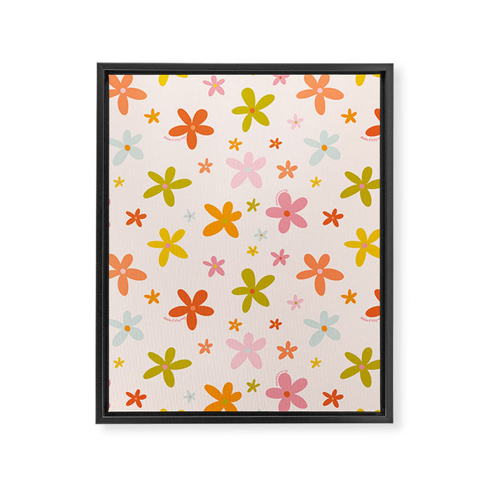 Rainbow Flower Print Framed Canvas Print Gallery Image 1