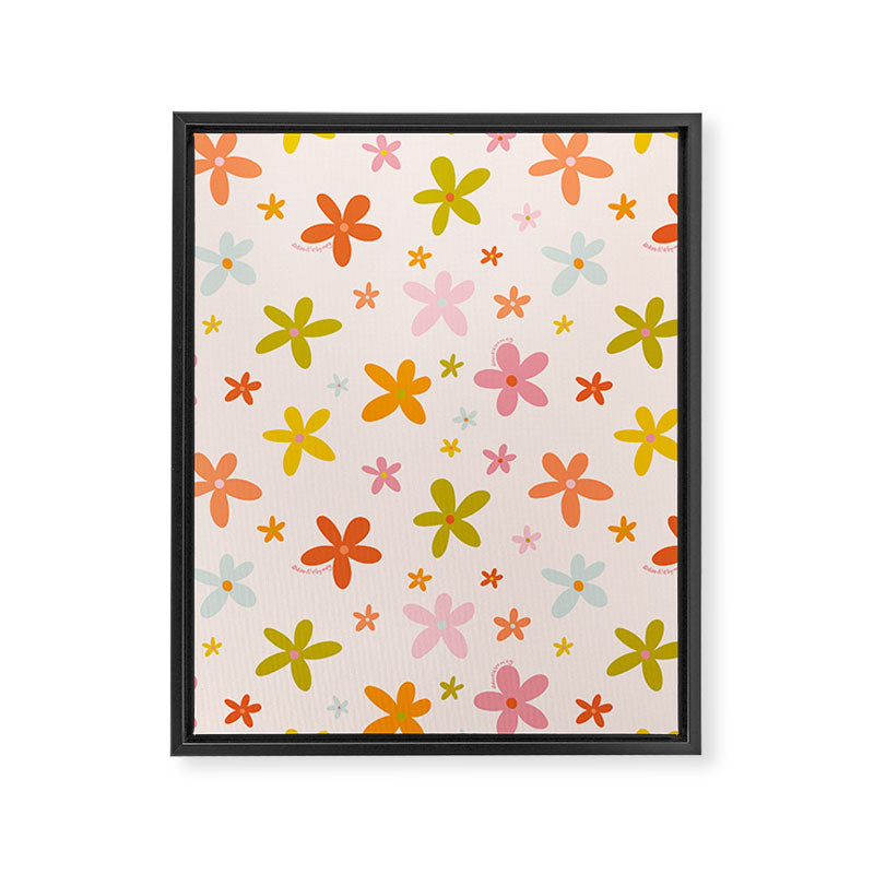 Rainbow Flower Print Framed Canvas Print Gallery Image 8