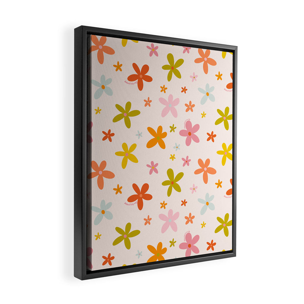 Rainbow Flower Print Framed Canvas Print Gallery Image 2