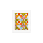 Rainbow Happy Face Checkered Print Art Print Gallery Image 1