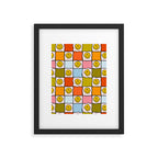 Rainbow Happy Face Checkered Print Framed Art Print Gallery Image 6