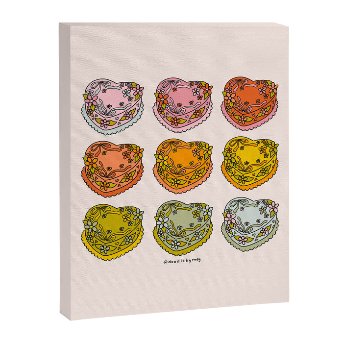 Rainbow Heart Cakes Canvas Print Gallery Image 1