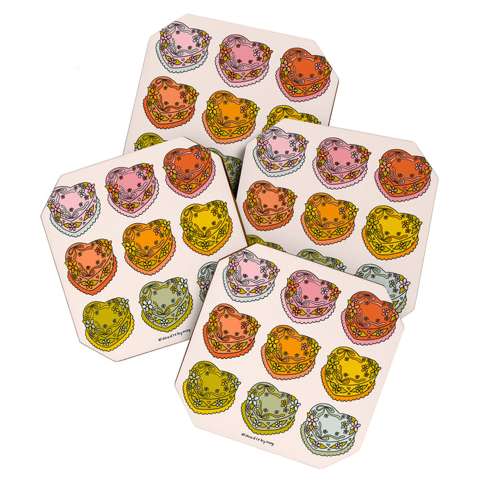 Rainbow Heart Cakes Coaster Gallery Image 1