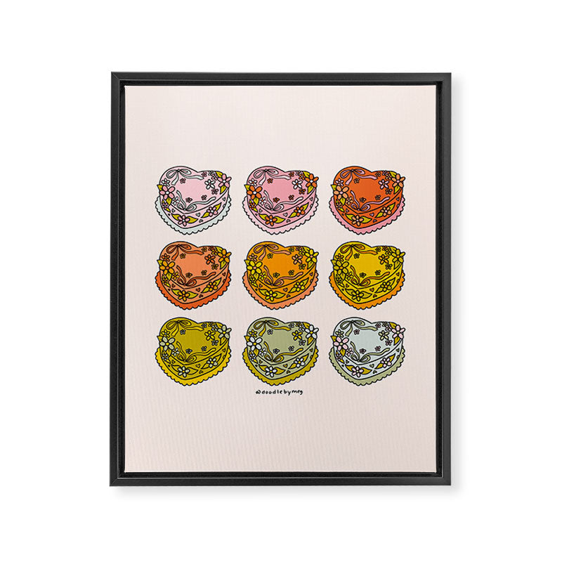 Rainbow Heart Cakes Framed Canvas Print Gallery Image 8