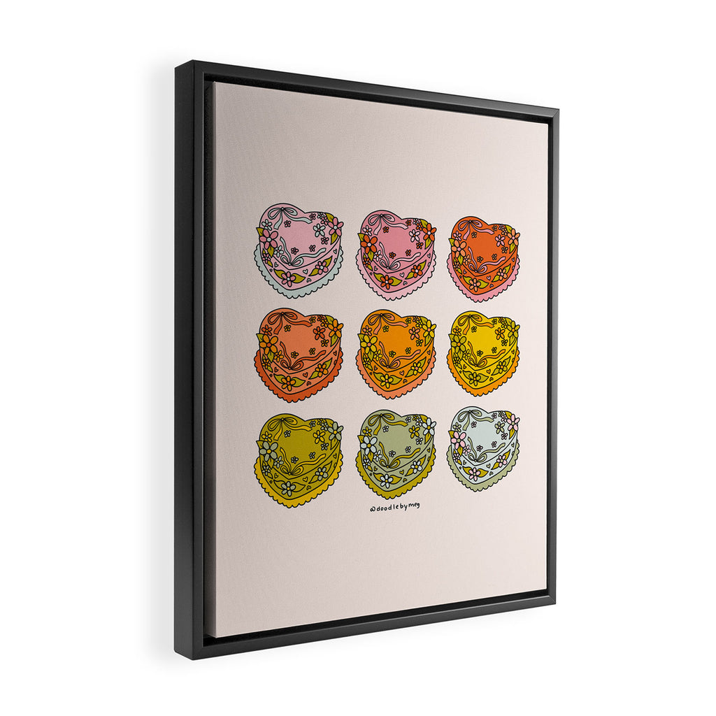 Rainbow Heart Cakes Framed Canvas Print Gallery Image 2