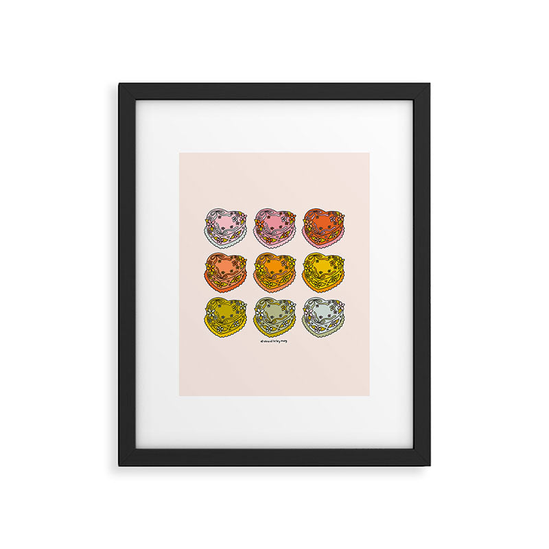 Rainbow Heart Cakes Framed Art Print Gallery Image 6