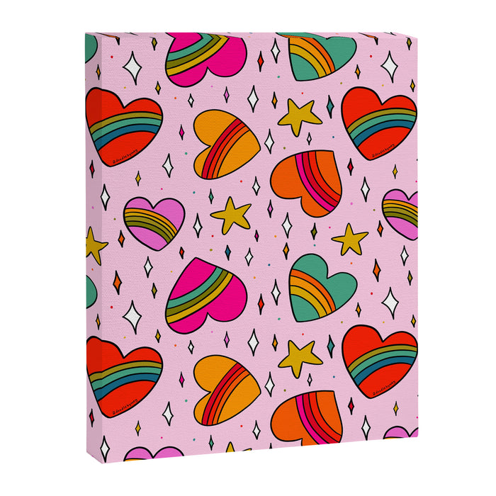 Rainbow Heart Print Canvas Print Gallery Image 1