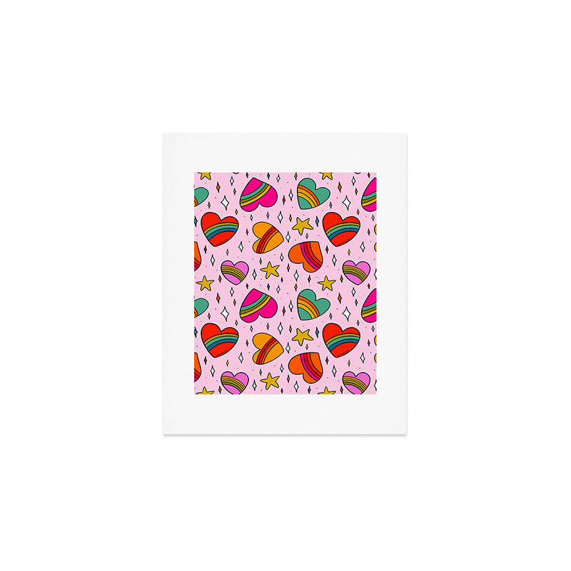 Rainbow Heart Print Art Print Gallery Image 1