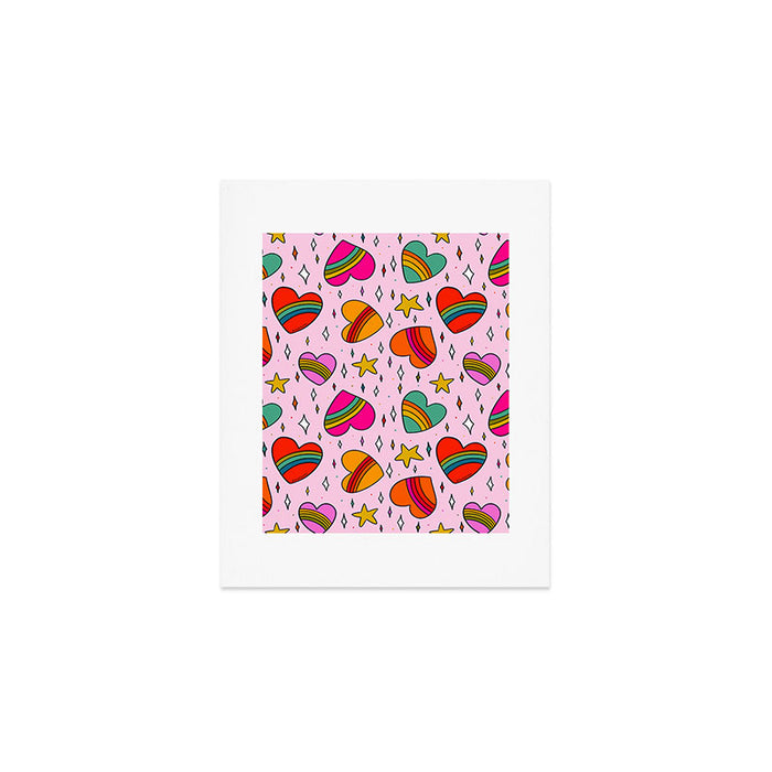 Rainbow Heart Print Art Print Gallery Image 1