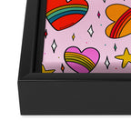 Rainbow Heart Print Framed Canvas Print Gallery Image 3