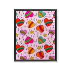 Rainbow Heart Print Framed Canvas Print Gallery Image 8