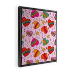 Rainbow Heart Print Framed Canvas Print Gallery Image 2