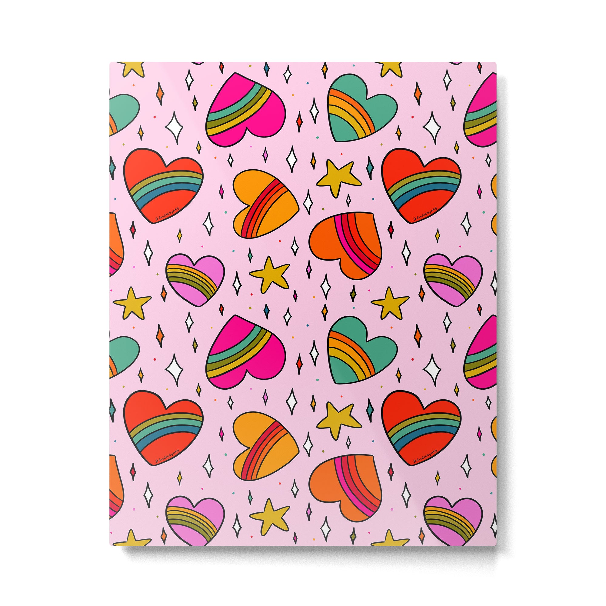 Rainbow Heart Print Metal Print Gallery Image 6