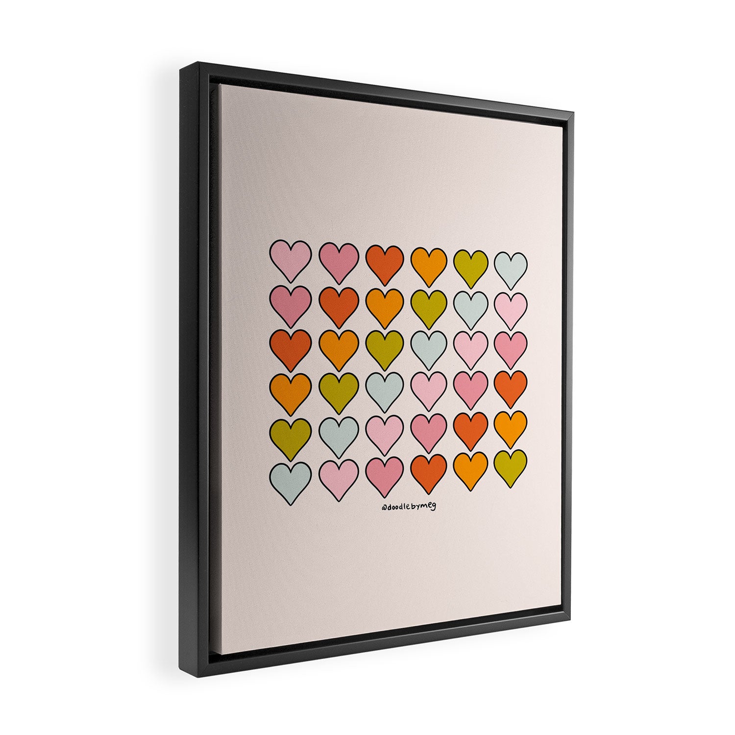 Rainbow Hearts Framed Canvas Print Gallery Image 2