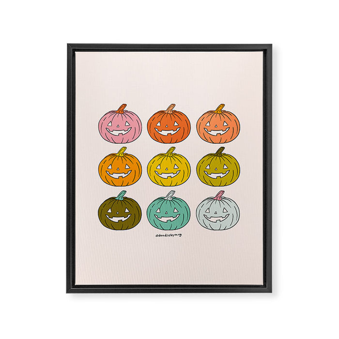 Rainbow Jack O Lanterns Framed Canvas Print Gallery Image 1