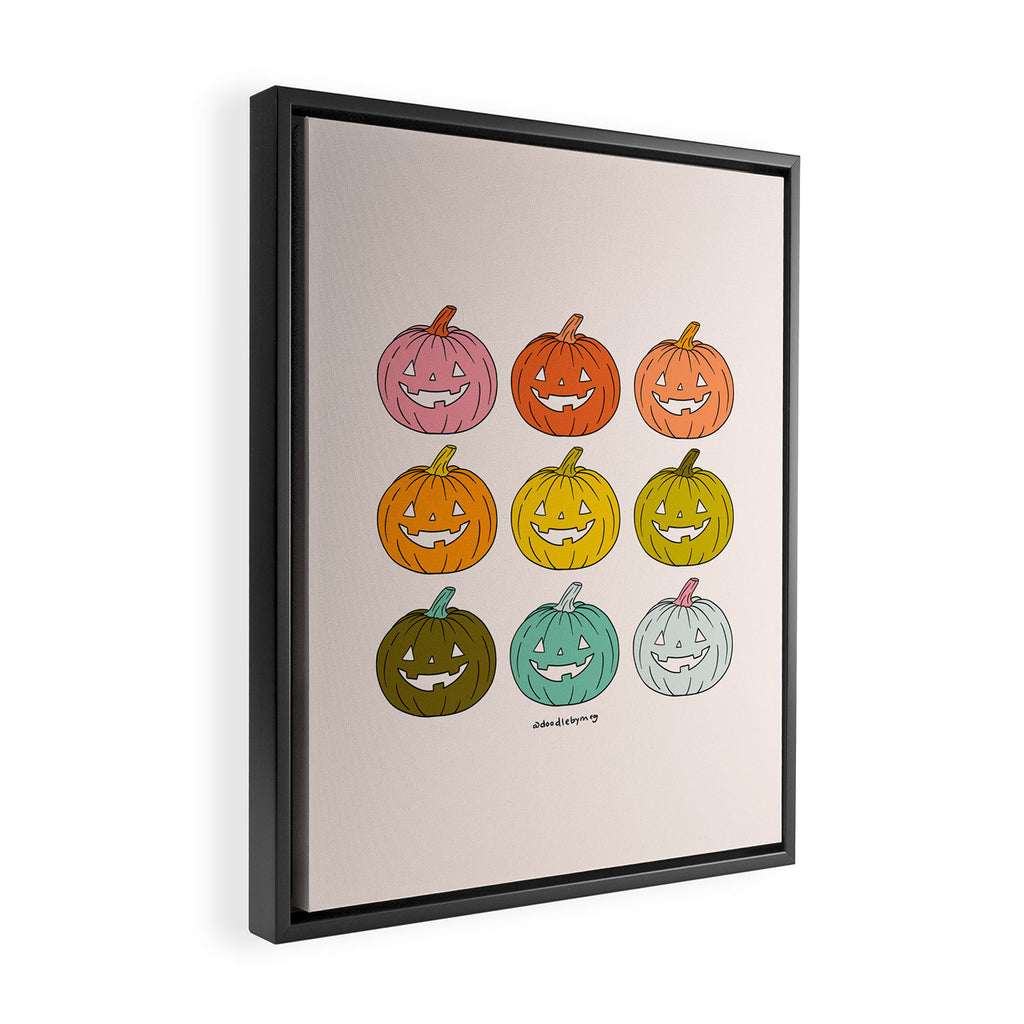 Rainbow Jack O Lanterns Framed Canvas Print Gallery Image 2