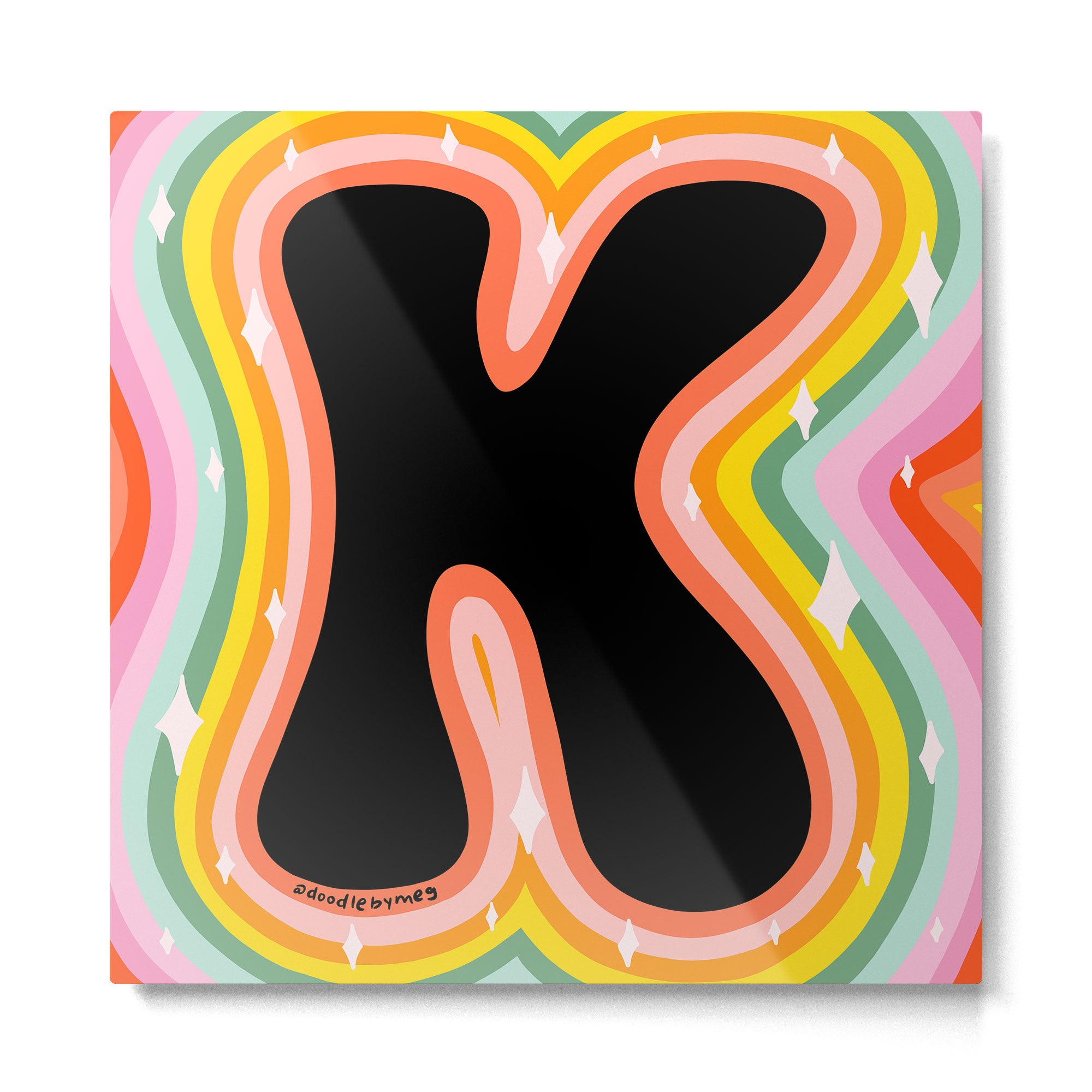 Rainbow K Metal Print Gallery Image 2