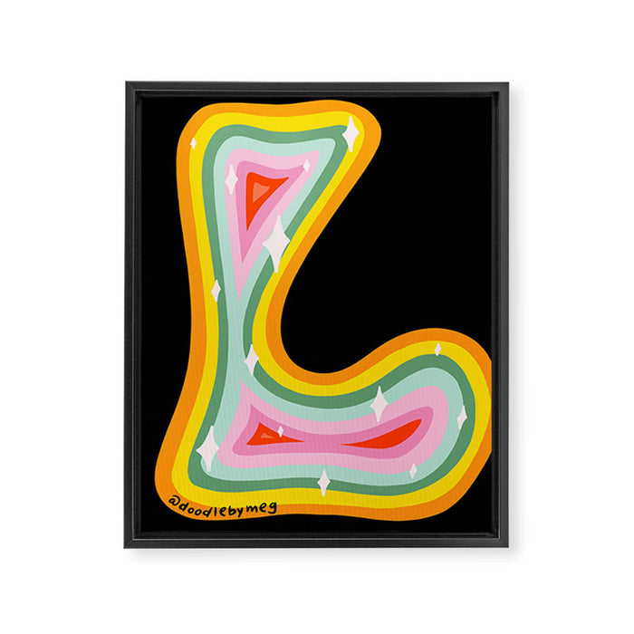 Rainbow L Framed Canvas Print Gallery Image 1