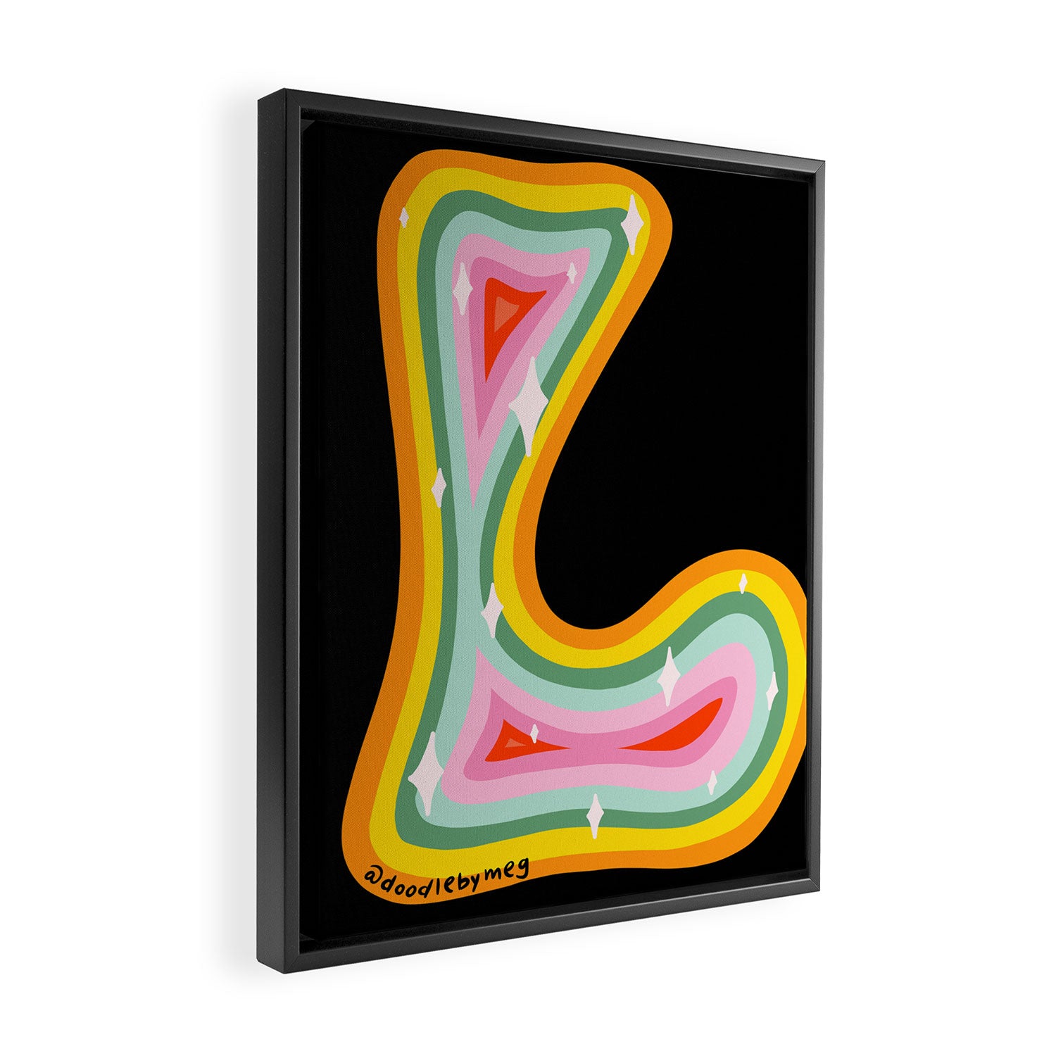 Rainbow L Framed Canvas Print Gallery Image 2