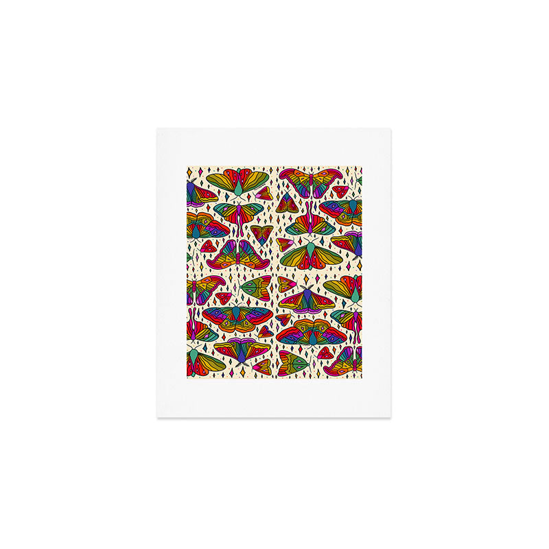Rainbow Moth Print Art Print Gallery Image 1
