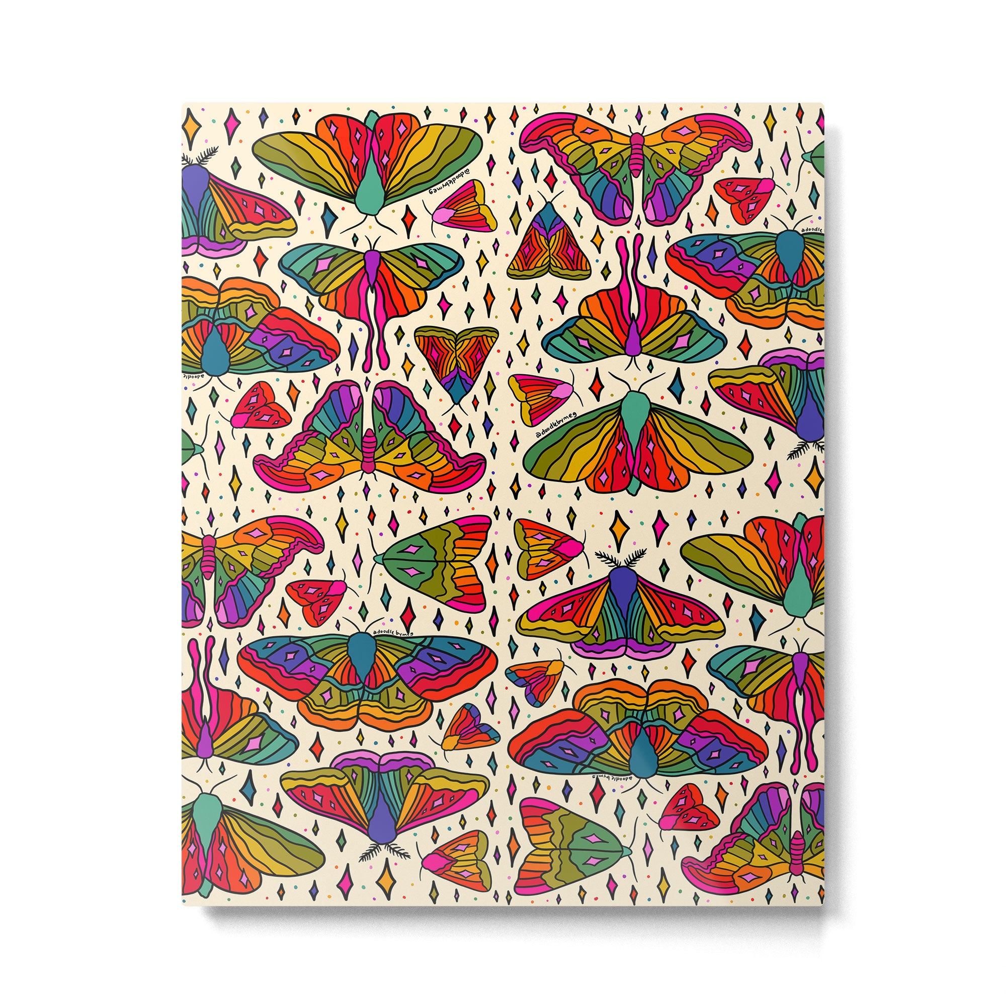 Rainbow Moth Print Metal Print Gallery Image 6