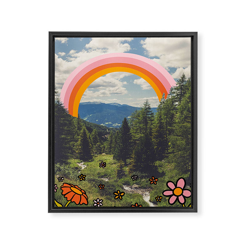 Rainbow Mountain Landscape Framed Canvas Print Gallery Image 6