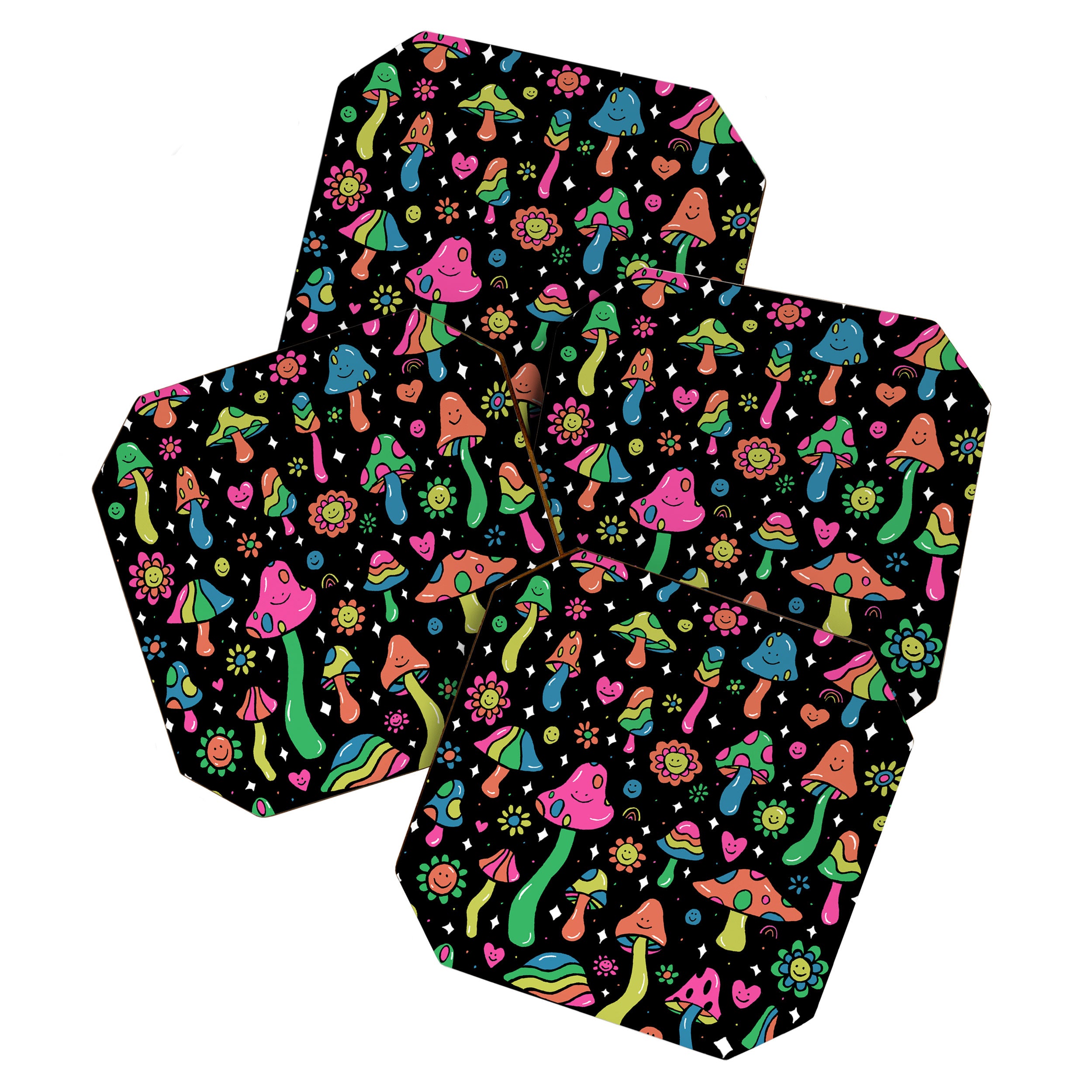 Rainbow Mushrooms Coaster Gallery Image 1