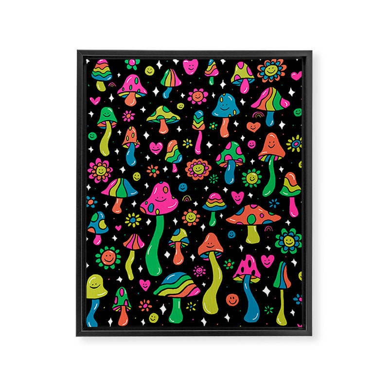 Rainbow Mushrooms Framed Canvas Print Gallery Image 6
