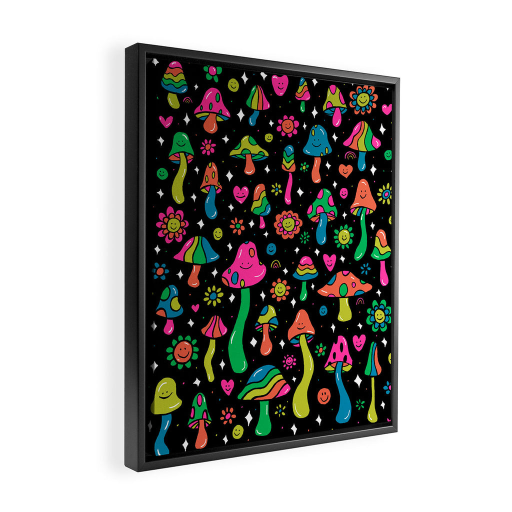 Rainbow Mushrooms Framed Canvas Print Gallery Image 2